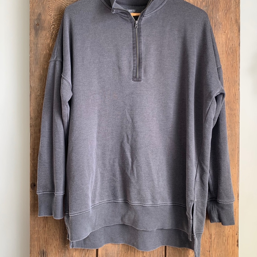 Aerie grey quarter zip sweatshirt